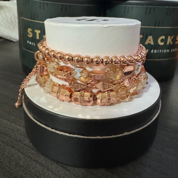 BP Bomb Party Ladies Fall Lynx Stacks Bracelet Rose Gold NIB - Picture 4 of 5